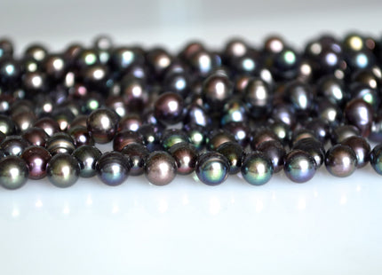 7x8-9mm Top Drilled Teardrop Shape Freshwater Pearl Beads Dark-Gray Color Dancing Genuine Cultured Freshwater Pearls #748
