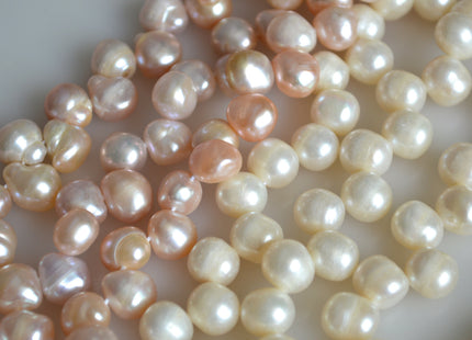 8-9mm Top Drilled Oval/Drop Shape Freshwater Pearl Beads Natural White&Pink Color Dancing Genuine Cultured Freshwater Pearls #749