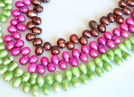 9x10-14mm Top Drilled Oval/Drop Shape Freshwater Pearl Beads Multi Colors Dancing Genuine Cultured Freshwater Pearls #752