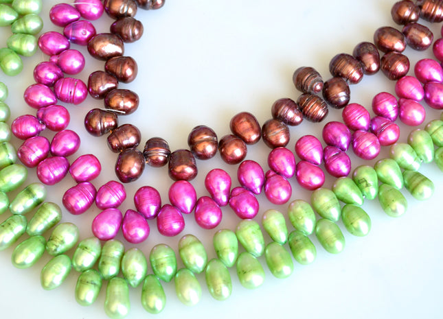 9x10-14mm Top Drilled Oval/Drop Shape Freshwater Pearl Beads Multi Colors Dancing Genuine Cultured Freshwater Pearls #752