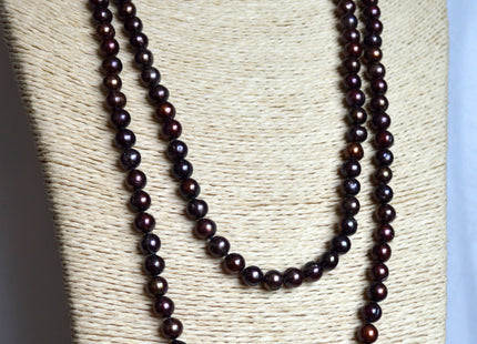 54 inches 7-8mm Potato Shape Hand Knotted Pearl Necklaces Natural Freshwater Pearl Necklace #756