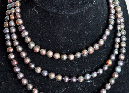 54 inches 7-8mm Potato Shape Hand Knotted Pearl Necklaces Natural Freshwater Pearl Necklace #756