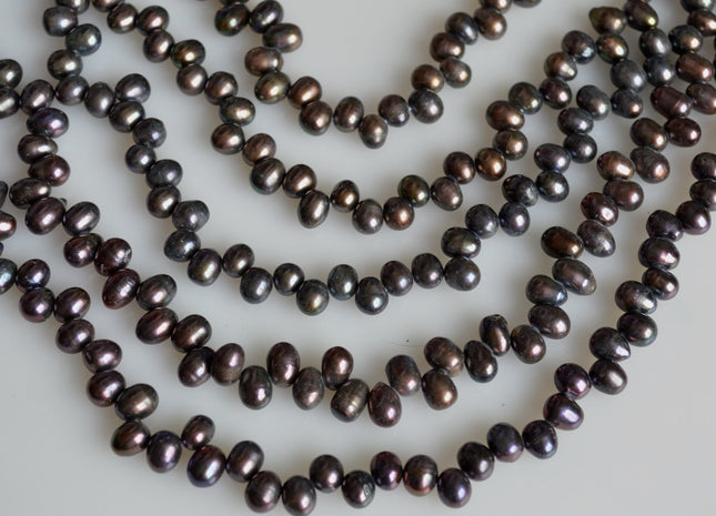 8x6-7mm Drop Shape Top Drilled Freshwater Pearl Beads Dancing Genuine Cultured Freshwater Pearls #758