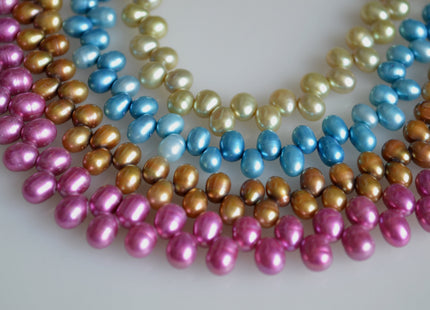 6x4-5mm to 7x5-6mm Top Drilled Oval/Drop Shape Freshwater Pearl Beads Multi Colors Dancing Genuine Cultured Freshwater Pearls #759