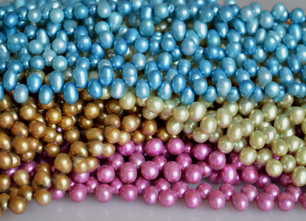 6x4-5mm to 7x5-6mm Top Drilled Oval/Drop Shape Freshwater Pearl Beads Multi Colors Dancing Genuine Cultured Freshwater Pearls #759