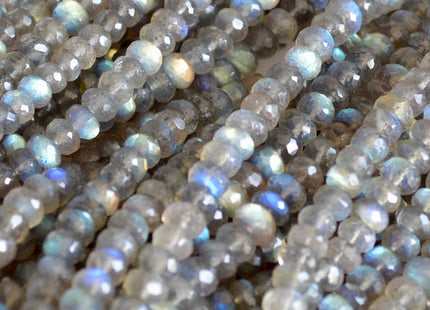 BEST DEAL 5 mm Or 6 mm AAA Good Quality Natural Rainbow Labradorite Natural Color Beads Faceted Rondelle Shape 10 Inches #2125