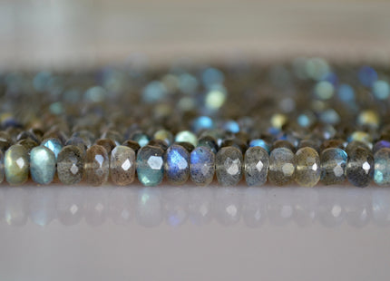 BEST DEAL 5 mm Or 6 mm AAA Good Quality Natural Rainbow Labradorite Natural Color Beads Faceted Rondelle Shape 10 Inches #2125