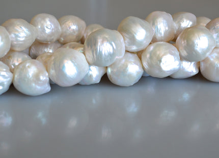 15-17 mm AAAAA Jumbo Baroque Natural White Freshwater Pearls Super High Luster Large White Baroque Pearls #716