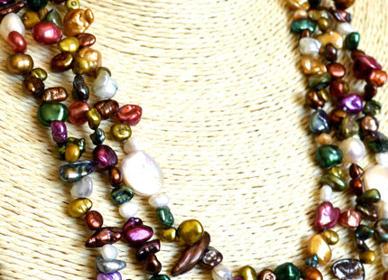 72 inches Mixed Coin And Keshi Pearl Finished Necklace White Pink Purple Green Gold Keshi Long Neckace Genuine Pearl Necklace #719