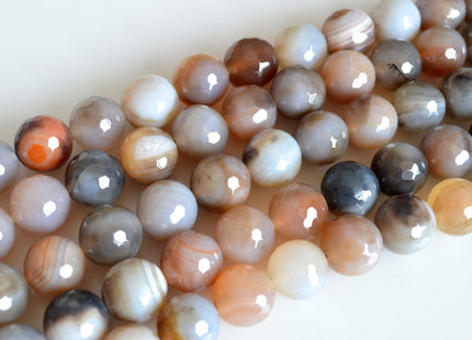 16-17mm Faceted Round Shape Natural Color Gemstone Agate #2095