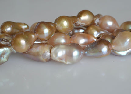 Large Hole Baroque Freshwater Pearls Irregular Drop Shape Hole 2mm Beads Size Approx. 15-20x12-13mm #762