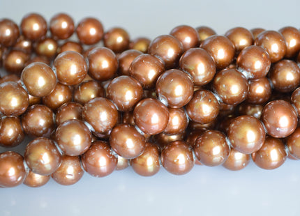 11.5-13 mm AAA Large Hole Dark Brown Half Strand Freshwater Pearl Beads Round Shape Hole 2.2mm #768