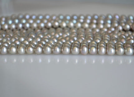 6-6.5mm 7mm AAA Pinkish Gray Color Off Round Freshwater Pearl Beads Genuine High Luster Near Round Pearl Beads #517