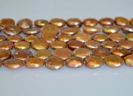 13 mm Freshwater Coin Pearl Copper Color, Cultured Freshwater Coin Pearl, Genuine Freshwater Pearl Beads, Loose Beads #148