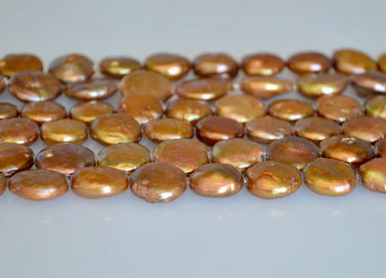 13 mm Freshwater Coin Pearl Copper Color, Cultured Freshwater Coin Pearl, Genuine Freshwater Pearl Beads, Loose Beads #148