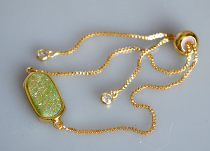 New Style Gemstone Bracelet Druzy Drusy Agate Bracelet Beautiful Bracelet Adjustable Chain # 2112