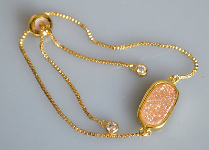 New Style Gemstone Bracelet Druzy Drusy Agate Bracelet Beautiful Bracelet Adjustable Chain # 2112