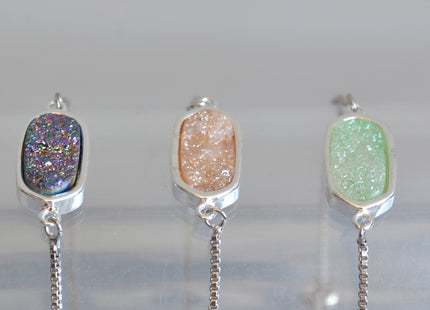 New Style Gemstone Bracelet Druzy Drusy Agate Bracelet Reversible Bracelet Adjustable Chain #2115