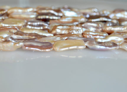 9-10 x 21-28 mm Natural Pink Long Biwa Stick Freshwater Pearls Beads Genuine High Luster Mixed Pink Mauve Biwa Freshwater Pearls #604