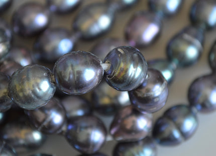12 x 15 mm Large Hole Peacock Rice/Oval Genuine Freshwater Pearl Beads 2.2 mm Hole Pearl #380