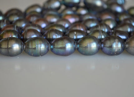 12 x 15 mm Large Hole Peacock Rice/Oval Genuine Freshwater Pearl Beads 2.2 mm Hole Pearl #380