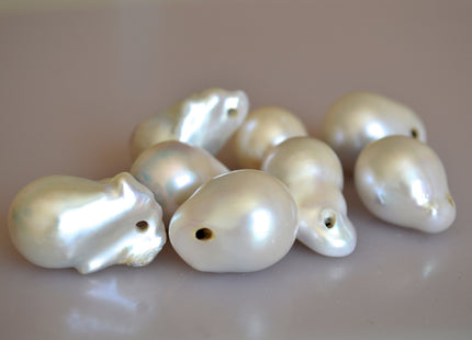 14-17x21-30 mm AAA Natural White Baroque Pearl Pendant Large Hole Top Drilled Baroque Pearl Genuine Very High Luster Top Quality Pearl #1102