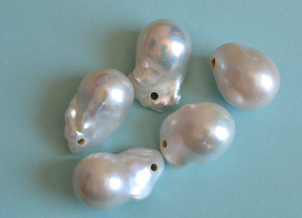 14-17x21-30 mm AAA Natural White Baroque Pearl Pendant Large Hole Top Drilled Baroque Pearl Genuine Very High Luster Top Quality Pearl #1102