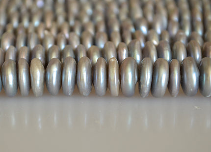 13-14mm Half Strand Large Hole Roundel Freshwater Pearls Hole Size 2mm OR 4mm Genuine Cultured Beads 34 Pieces #177
