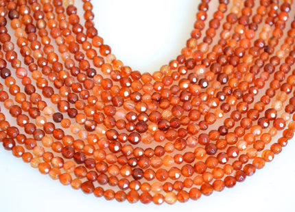 4 mm Natural Faceted Round Carnelian Gemstone Beads, Natural Gemstone Beads, Natural Carnelian Beads #504