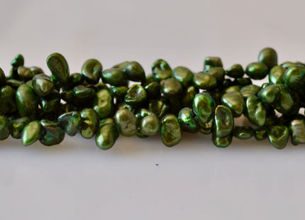 6x8mm Green Color Keishi Freshwater Pearl Beads Top & Top To Bottom Drilled Pearl Beads #799