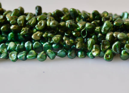 6x8mm Green Color Keishi Freshwater Pearl Beads Top & Top To Bottom Drilled Pearl Beads #799