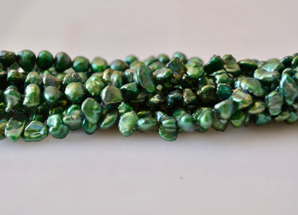 6x8mm Green Color Keishi Freshwater Pearl Beads Top & Top To Bottom Drilled Pearl Beads #799