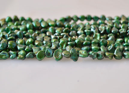 6x8mm Green Color Keishi Freshwater Pearl Beads Top & Top To Bottom Drilled Pearl Beads #799