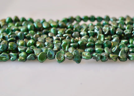 6x8mm Green Color Keishi Freshwater Pearl Beads Top & Top To Bottom Drilled Pearl Beads #799