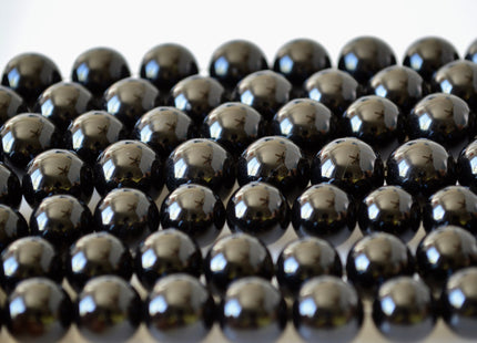 12mm 14mm Smooth Round Black Onyx Gemstone Beads 15.5 Inches #2136