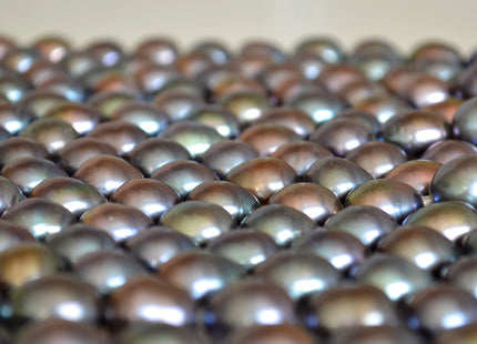 11x13-14mm AAA Peacock Large Hole Half Strand Freshwater Rice Shape Pearl Beads Hole 2.2mm #732