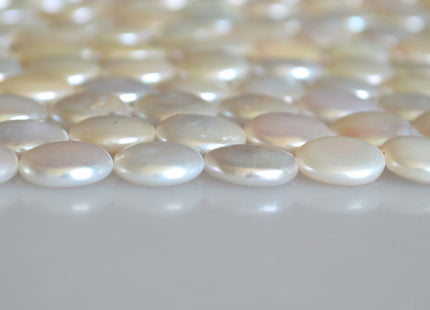 13mm AAAA Natural White Coin Freshwater Pearl Beads Genuine Cultured High Luster Top Quality Freshwater Coin Pearls #735