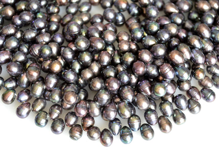 7x8-9mm Top Drilled Teardrop Shape Freshwater Pearl Beads Dark-Gray Color Dancing Genuine Cultured Freshwater Pearls  #748