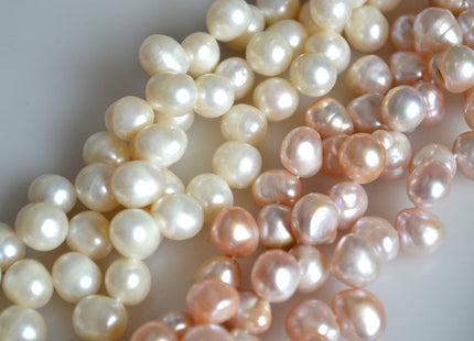 8-9mm Top Drilled Oval/Drop Shape Freshwater Pearl Beads Natural White&Pink Color Dancing Genuine Cultured Freshwater Pearls #749