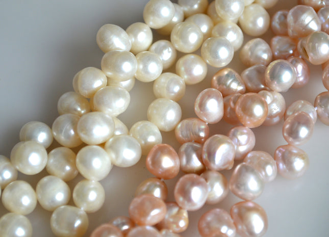 8-9mm Top Drilled Oval/Drop Shape Freshwater Pearl Beads Natural White&Pink Color Dancing Genuine Cultured Freshwater Pearls #749