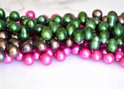 7-8x9-10mm Top Drilled Oval/Drop Shape Freshwater Pearl Beads Multi Color Dancing Genuine Cultured Freshwater Pearls #750
