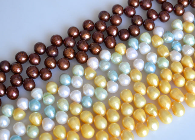 9x10-11mm Top Drilled Oval/Drop Shape Freshwater Pearl Beads Multi Colors Dancing Genuine Cultured Freshwater Pearls #751