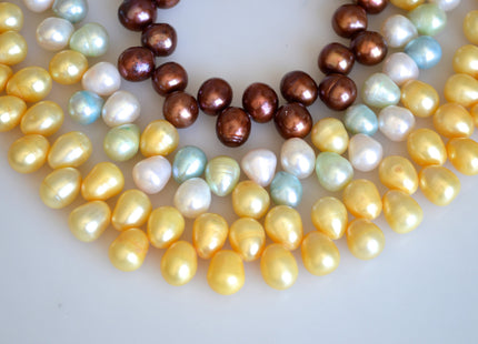 9x10-11mm Top Drilled Oval/Drop Shape Freshwater Pearl Beads Multi Colors Dancing Genuine Cultured Freshwater Pearls #751