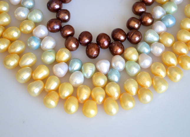 9x10-11mm Top Drilled Oval/Drop Shape Freshwater Pearl Beads Multi Colors Dancing Genuine Cultured Freshwater Pearls #751