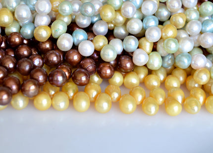 9x10-11mm Top Drilled Oval/Drop Shape Freshwater Pearl Beads Multi Colors Dancing Genuine Cultured Freshwater Pearls #751