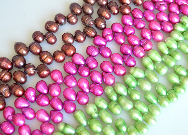 9x10-14mm Top Drilled Oval/Drop Shape Freshwater Pearl Beads Multi Colors Dancing Genuine Cultured Freshwater Pearls #752