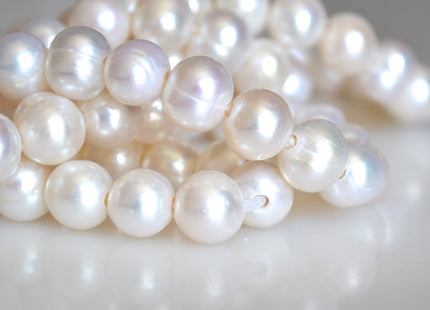 11-12 mm Large Hole Potato White Peacock and Silver/Gary Freshwater Pearl Beads 2mm Hole, Natural Cultured Freshwater Pearls #42