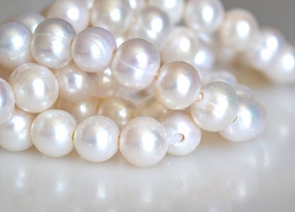 11-12 mm Large Hole Potato White Peacock and Silver/Gary Freshwater Pearl Beads 2mm Hole, Natural Cultured Freshwater Pearls #42