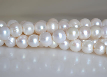 11-12 mm Large Hole Potato White Peacock and Silver/Gary Freshwater Pearl Beads 2mm Hole, Natural Cultured Freshwater Pearls #42