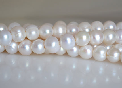 11-12 mm Large Hole Potato White Peacock and Silver/Gary Freshwater Pearl Beads 2mm Hole, Natural Cultured Freshwater Pearls #42